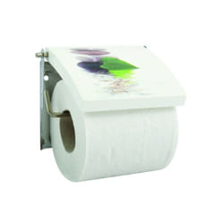MSV Porte Rouleau Papier Wc Mural MDF & Inox LINGGA Blanc