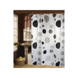 MSV 3700703948469 rideau de douche Anneau Polyacétate de vinyle Noir, Gris, Blanc