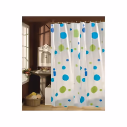 MSV RIDEAU DE DOUCHE, Motif, Anneau, Polyacétate de vinyle , Bleu, Vert, Blanc, 1800 mm, 2000 mm