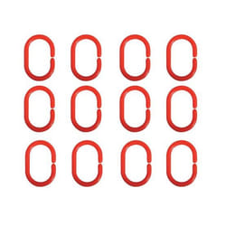 MSV 3700703948490 accessoire de rideau de douche Shower curtain ring Rouge Polypropylène (PP) 12 pièce(s)