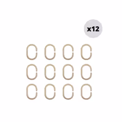 MSV 3700703948513 accessoire de rideau de douche Shower curtain ring Beige Polypropylène (PP) 12 pièce(s)