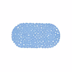 MSV TAPIS FOND DE BAIGNOIRE, Bleu, Monochromatique, Ovale, Polyvinyl chloride (PVC), 35 x 68 cm