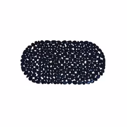 MSV TAPIS FOND DE BAIGNOIRE, Noir, Monochromatique, Ovale, Polyvinyl chloride (PVC), 35 x 68 cm