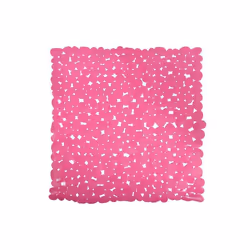 MSV TAPIS FOND DE DOUCHE, Rose, Monochromatique, Carré, Polyvinyl chloride (PVC), 53 x 53 cm