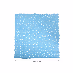 MSV 140890 Alfombrilla de PVC, Guijarro-Design, 53 x 0,1 cm, Azul Oscuro 53 x 53 cm