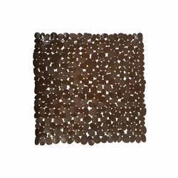 MSV TAPIS FOND DE DOUCHE, Marron, Monochromatique, Carré, Polyvinyl chloride (PVC), 530 mm
