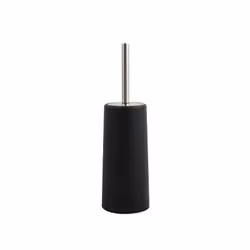 MSV Brosse Wc avec support, Support et brosse pour toilettes, Noir, Polypropylène, Acier inoxydable, 220 mm, 10 cm