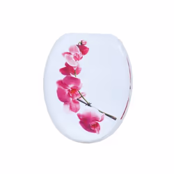 MSV ABATTANT WC, Allongé, Abattant rigide, Rose, Blanc, Panneaux MDF, 365 mm, 425 mm