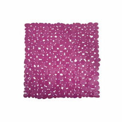 MSV TAPIS FOND DE DOUCHE, Violet, Monochromatique, Carré, Polyvinyl chloride (PVC), 530 mm