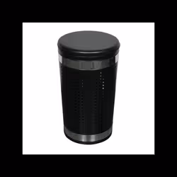 Panier à linge 46L avec couvercle coussin Inox Noir MSV