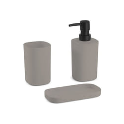 MSV - Ensemble 3 accessoires de salle de bain lona Taupe