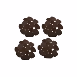 MSV LOT DE 4 TAPIS ANTIDERAPANTS DE DOUCHE OU BAIGNOIRE PVC GALETS, Tapis de bain anti-dérapant, Adultes, Marron, PVC, 120 mm ...