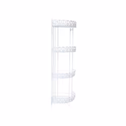 MSV Estante DE Angulo Decorado 4 Niveles-Blanco, Acero, 87x25x25 cm, Acier, Blanc, Mural, 250 mm, 250 mm, 870 mm
