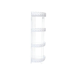 MSV Estante DE Angulo Decorado 4 Niveles-Blanco, Acero, 87x25x25 cm Acier Mural