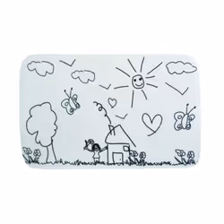 MSV Tapis de bain Microfibre, Noir, Blanc, Image, Rectangulaire, Microfibre, 45 x 75 cm