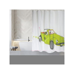 MSV 3700703953890 rideau de douche Anneau Polyester Vert, Blanc