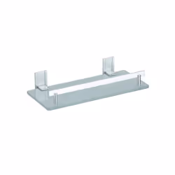 MSV Estante DE Aluminio Y Vidrio TABARCA 30X13 CM, Cromado, 30x30x13 cm, Aluminium, Verre, Argent, Blanc, Mural, Serviteur de ...