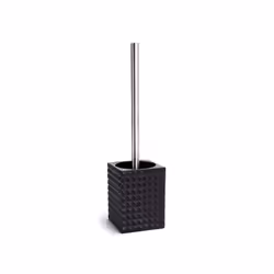 MSV BROSSE WC, Support et brosse pour toilettes, Noir, Polyrésine, 98 mm, 98 mm, 370 mm