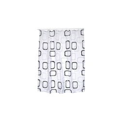 MSV 3700703956747 rideau de douche Anneau Polyester Noir, Gris, Blanc