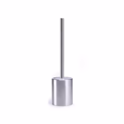 MSV Brosse Wc avec support Inox & Métal, Support et brosse pour toilettes, Gris, Métal, Acier inoxydable, 370 mm, 10 cm