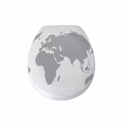 MSV ABATTANT WC, Allongé, Abattant rigide, Gris, Blanc, Caoutchouc thermoplastique (TPR), 370 mm, 455 mm