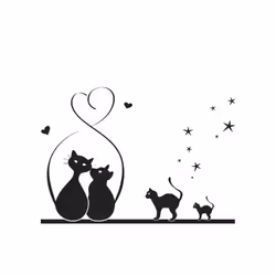 MSV "Gato poliéster Cortina de Ducha,, 180 x 200 cm rideau de douche Anneau Polyester Noir, Blanc