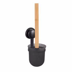 MSV 143352, Support et brosse pour toilettes, Bambou, Noir, Bambou