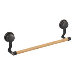 MSV 143354 porte-serviettes et anneau porte-serviettes Support de serviette Mural Bambou, Noir