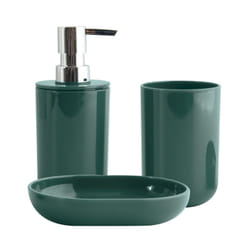 MSV - Lot de 3 accessoires de salle de bain inagua Vert foncé