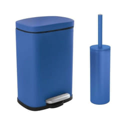 Set Poubelle à pédale 5L & Brosse Wc akira Bleu roi mat Spirella
