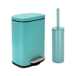 Set Poubelle à pédale 5L & Brosse Wc akira Turquoise mat Spirella