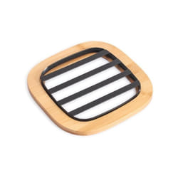 MSV - Dessous de plat Style industriel Bambou & Acier elie Noir mat