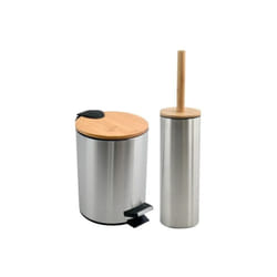 Set Poubelle à pédale 3L & Brosse Wc adonis Acier Brossé Spirella