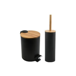 Spirella - Set Poubelle à pédale 5L & Brosse Wc adonis Noir Mat