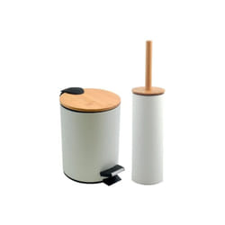 Set Poubelle à pédale 5L & Brosse Wc ADONIS Blanc Spirella