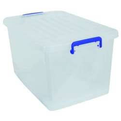 MSV Boîte de rangement à roulettes Blanc Transparent 81L