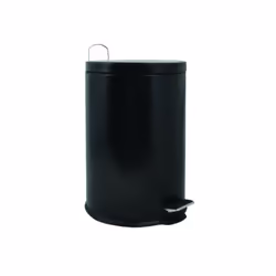 MSV POUBELLE À PÉDALE, 20 L, Rond, Acier, Noir, Pédale, Acier