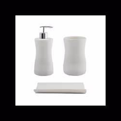 Ensemble 3 accessoires de salle de bain Céramique PALMA Blanc MSV