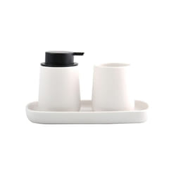 Lot de 3 accessoires de salle de bain en céramique MAONIE Blanc mat MSV
