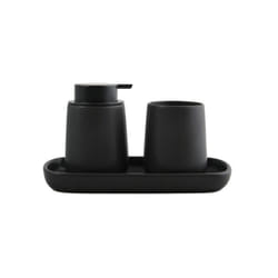 Lot de 3 accessoires de salle de bain en céramique MAONIE Noir mat MSV