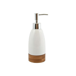 MSV - Distributeur de savon Céramique & Bambou tallinn Blanc