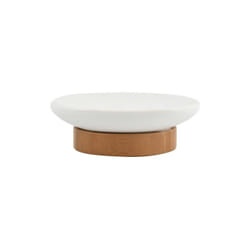 MSV - Porte Savon Céramique & Bambou tallinn Blanc