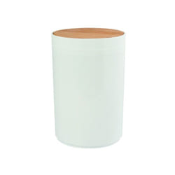 MSV 3700703991830 poubelle 5 L Rond Bambou, Polypropylène (PP) Bambou, Blanc