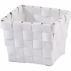 MSV Panier de rangement en polypropylène tressé - 10x75x10 cm - Blanc