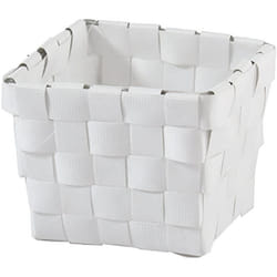 MSV Panier de rangement en polypropylène tressé - 10x75x10 cm - Blanc