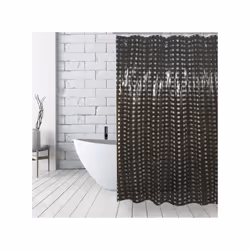 MSV RIDEAU DE DOUCHE, Monochromatique, Anneau, Polyvinyl chloride (PVC), Noir, 40 °C, 1800 mm
