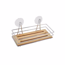 MSV 3700703996118, Bambou, Chrome, Bambou, Chrome, Rectangulaire, Bain, Ventouse, 265 mm