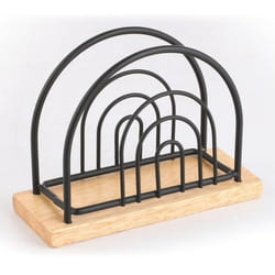 MSV 110610 porte-serviettes Noir, Bois