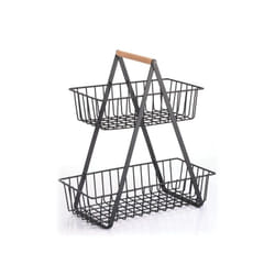 MSV 110616 étagère fonctionnelle Acier Gris, Bois naturel