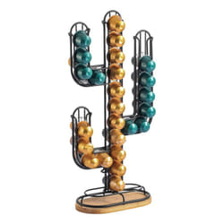 MSV 110617 support de capsule de café 26 capsules Acier, Bois Noir